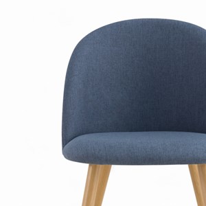 Pack 4 chaises en tissu bleu foncé et gris foncé - cozy