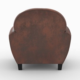 Ensemble canapé et fauteuil marron vieilli 4 places - club