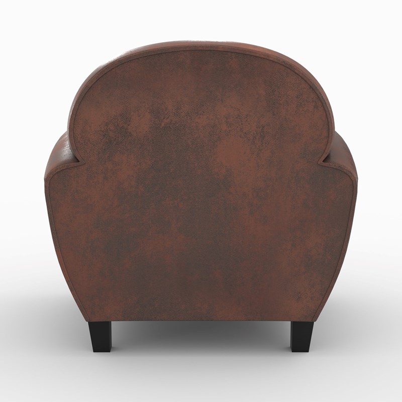 Ensemble canapé et fauteuil marron vieilli 4 places - club