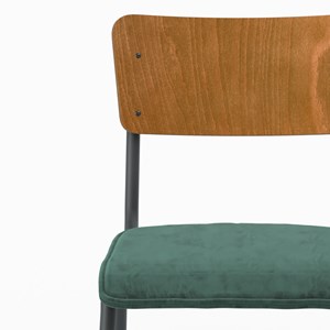 Pack 4 chaises en velours bleu et vert - nico