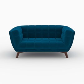 Ensemble canapés en velours bleu 5 places - mona