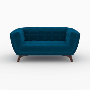 Ensemble canapés en velours bleu 5 places - mona