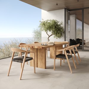 Table et chaises de jardin 6 personnes en bois - siam