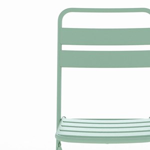 Table et chaises de jardin 4 personnes en métal vert - yumi