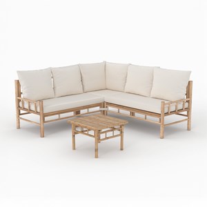 Salon de jardin 5 personnes en bambou - vadella