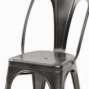 Pack 4 chaises industrielles en métal gris - indus