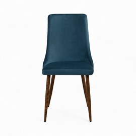 Pack 4 chaises en velours gris et bleu - vinni
