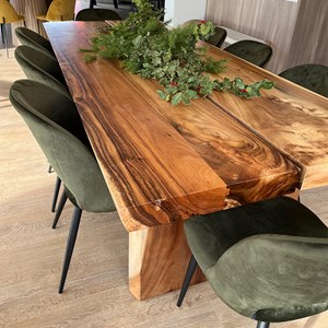 Pack 4 chaises en velours jaune et vert - pénélope