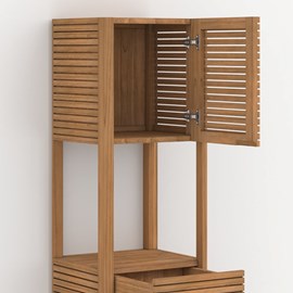 Ensemble de salle de bain en bois de teck 140 cm avec une niche - auguste