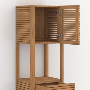 Ensemble de salle de bain en bois de teck 140 cm avec une niche - auguste