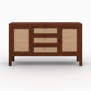 Buffet en bois de manguier et cannage - tiki