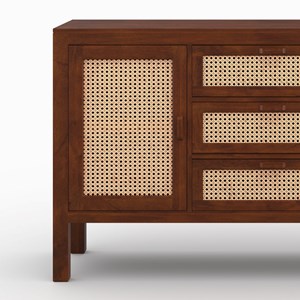 Buffet en bois de manguier et cannage - tiki