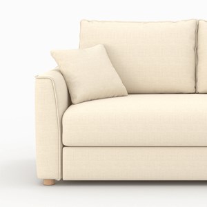 Canapé convertible 2 places en tissu texturé beige - olympe