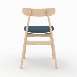 Lot de 2 chaises en tissu bleu et bois d'hévéa - lisette
