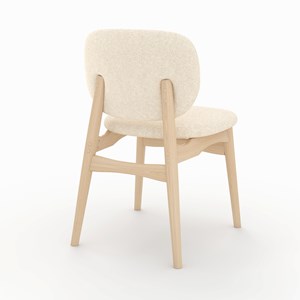 Lot de 2 chaises en tissu bouclé beige - paulette