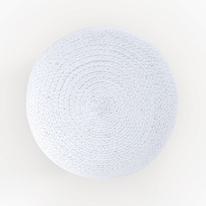 Pouf rond en jute, rayures blanches d40 cm - billy