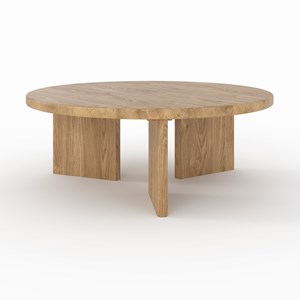 Table basse ronde en bois massif de mindi - galia