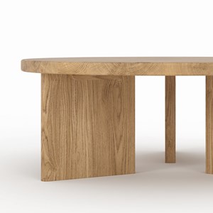 Table basse ronde en bois massif de mindi - galia