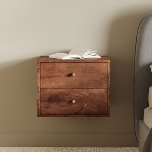 Table de chevet suspendue en bois de manguier - oréa