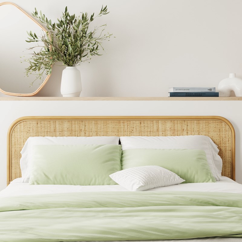 Tête de lit 180 cm en rotin naturel - grace