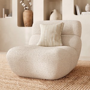 Fauteuil en tissu bouclé blanc - teddy