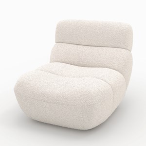 Fauteuil en tissu bouclé blanc - teddy