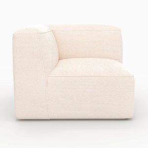 Angle droit pour canapé modulable en velours blanc cassé - mina