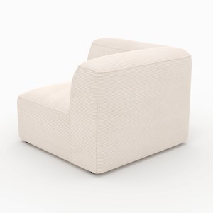 Angle gauche pour canapé modulable en velours blanc cassé - mina
