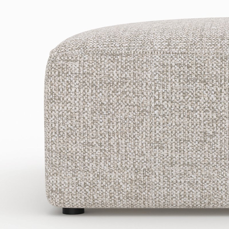 Pouf carré pour canapé modulable en tissu beige - hestia