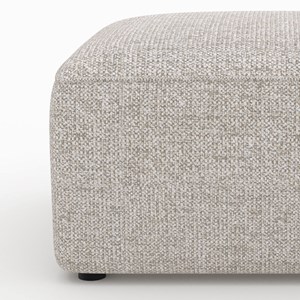 Pouf rectangulaire pour canapé modulable en tissu beige - hestia