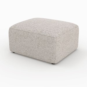 Pouf rectangulaire pour canapé modulable en tissu beige - hestia