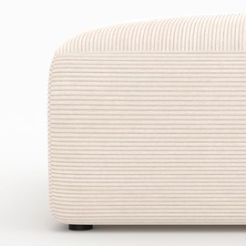 Pouf carré pour canapé modulable en velours blanc cassé - mina