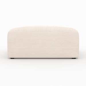 Pouf carré pour canapé modulable en velours blanc cassé - mina