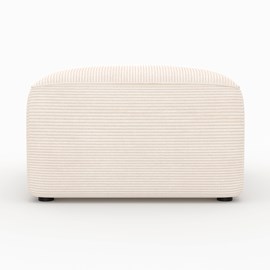 Pouf rectangulaire pour canapé modulable en velours blanc cassé - mina