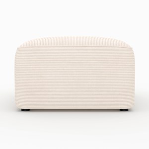 Pouf rectangulaire pour canapé modulable en velours blanc cassé - mina
