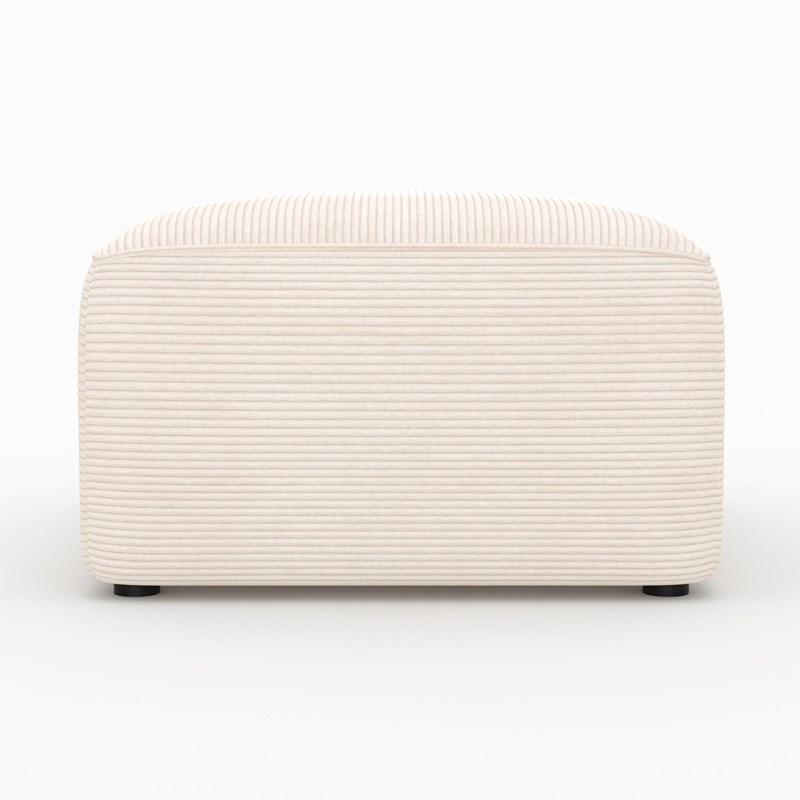 Pouf rectangulaire pour canapé modulable en velours blanc cassé - mina