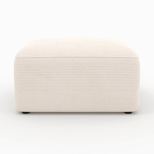 Pouf rectangulaire pour canapé modulable en velours blanc cassé - mina