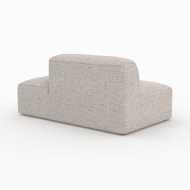 Méridienne dossier à gauche pour canapé modulable en tissu beige - hestia