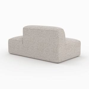 Méridienne dossier à gauche pour canapé modulable en tissu beige - hestia