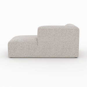 Méridienne d'angle à droite pour canapé modulable en tissu beige - hestia