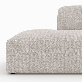 Méridienne dossier à droite pour canapé modulable en tissu beige - hestia