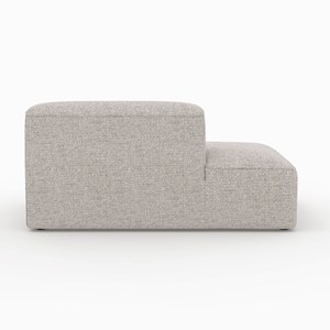 Méridienne dossier à droite pour canapé modulable en tissu beige - hestia