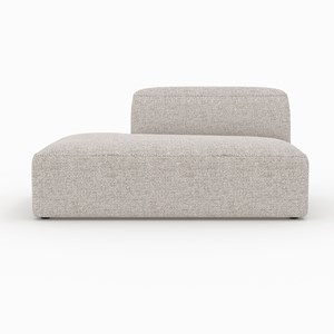 Méridienne dossier à droite pour canapé modulable en tissu beige - hestia