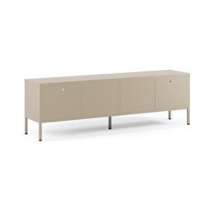 Meuble tv en métal beige 2 portes, 160 cm - latem