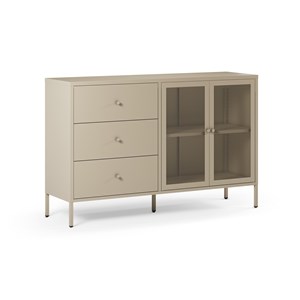 Buffet en métal beige sable 140 cm - latem