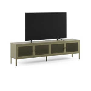 Meuble tv en métal vert kaki 4 portes, 160 cm - latem
