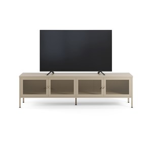 Meuble tv en métal beige 4 portes, 160 cm - latem