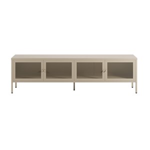 Meuble tv en métal beige 4 portes, 160 cm - latem