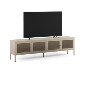 Meuble tv en métal beige 4 portes, 160 cm - latem