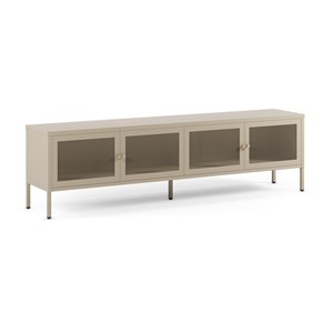 Meuble tv en métal beige 4 portes, 160 cm - latem